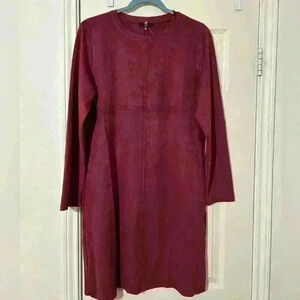 JOH Anthropologie aurora M long sleeve faux suede dress, NWT, side pockets